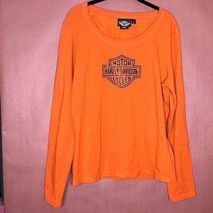 Harley-Davidson Orange Sequin logo Halloween XL